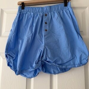 Light Blue Women's Elastic Waist Shorts